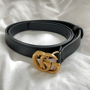 Gucci leather belt with Double G buckle